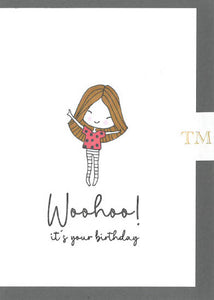 Hand drawn Greetings Card, Woohoo its your Birthday