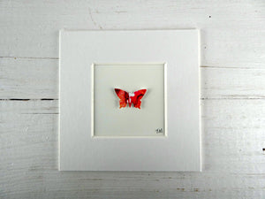 Red and White framed butterfly (B8)