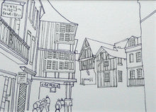 Load image into Gallery viewer, Line drawing of Dinan, Northern France