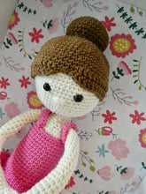 Load image into Gallery viewer, Mia the Crochet ballerina in a display box