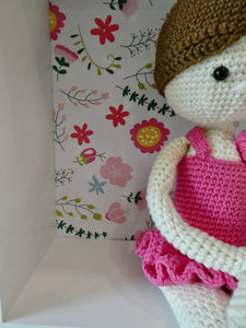 Mia the Crochet ballerina in a display box
