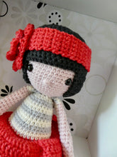 Load image into Gallery viewer, Miranda the Crochet doll in a display box