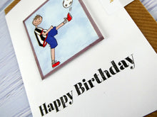 Load image into Gallery viewer, Hand drawn Greetings Card (Boy playing football)