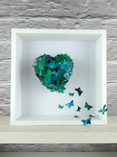 Load image into Gallery viewer, Watercolour Butterfly collage in Emerald Green
