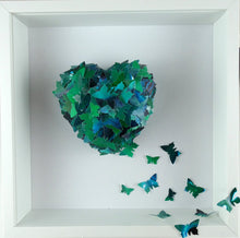 Load image into Gallery viewer, Watercolour Butterfly collage in Emerald Green