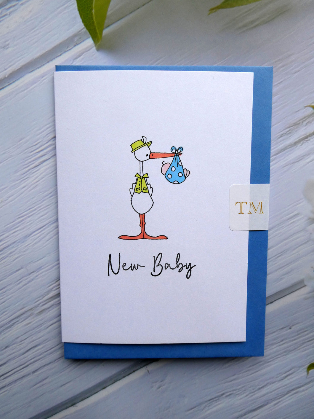 Hand drawn New Baby Greetings Card.