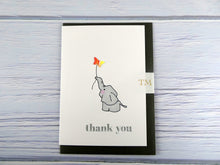 Load image into Gallery viewer, Hand drawn Greetings Card (Elephant with orange butterfly)
