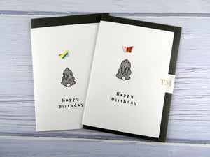 Hand drawn Greetings Card (Rabbit with red butterfly)