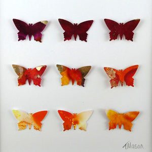 9 Orange and Gold Butterflies