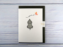 Load image into Gallery viewer, Hand drawn Greetings Card (Rabbit with coral butterfly)