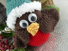 Load image into Gallery viewer, Knitted Christmas Robin decoration