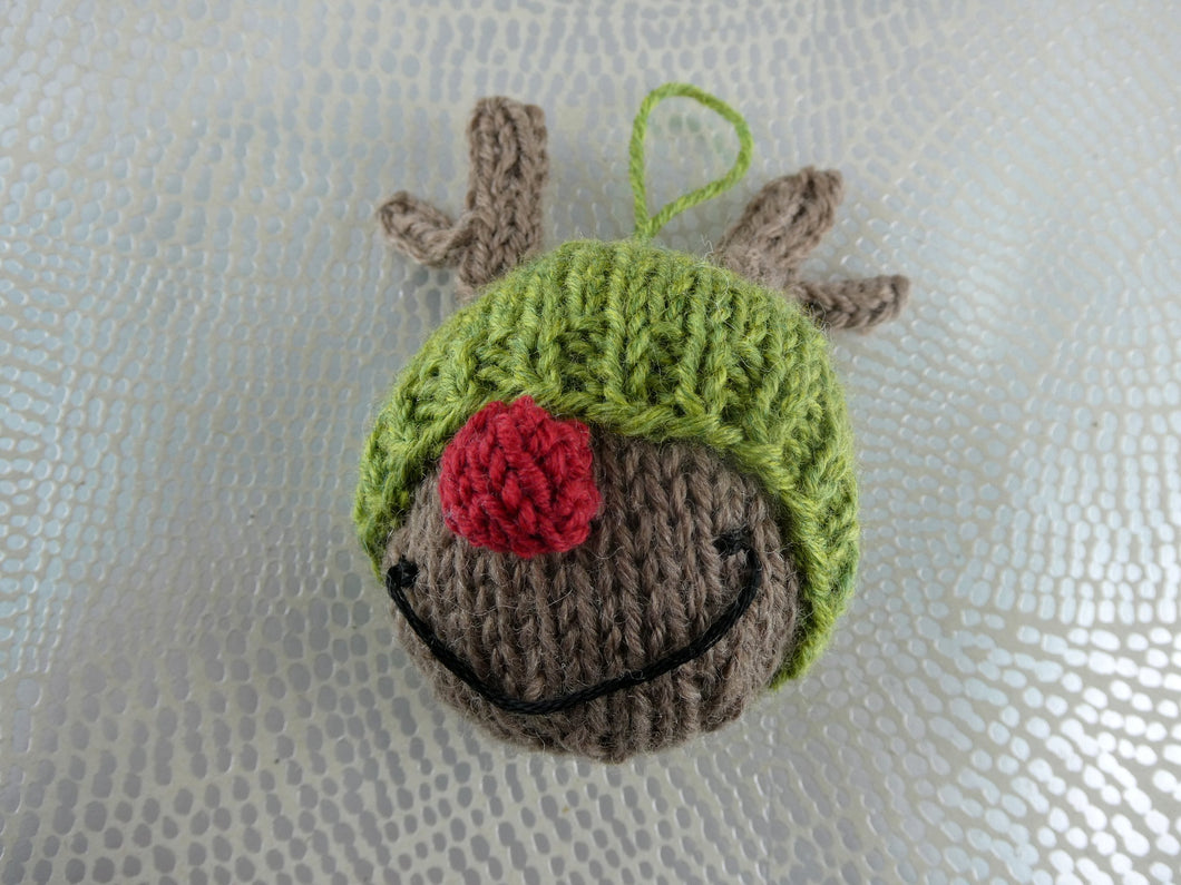 Knitted Reindeer Christmas tree decoration