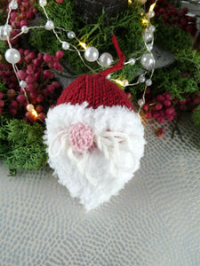 Knitted Santa Christmas tree decoration