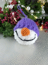 Load image into Gallery viewer, Knitted Snowman Christmas tree decoration