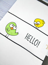 Load image into Gallery viewer, Hand drawn Greetings Card (Hello from 2 birds)