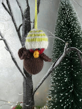 Load image into Gallery viewer, Knitted Christmas Robin decoration