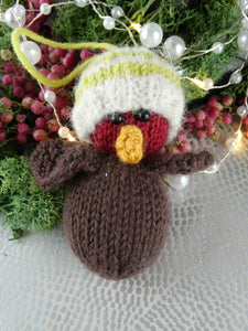 Knitted Christmas Robin decoration