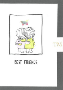 Hand drawn Greetings Card of 2 Best friends
