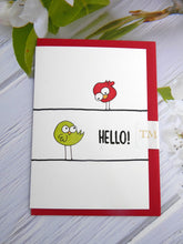 Load image into Gallery viewer, Hand drawn Greetings Card (Hello from 2 birds)