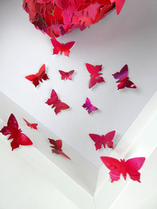 Watercolour Butterfly collage in Red