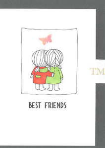 Hand drawn Greetings Card of 2 Best friends