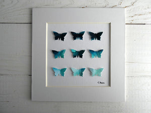 9 Emerald Butterflies