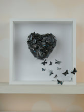 Load image into Gallery viewer, Watercolour Butterfly collage in Black and Silver