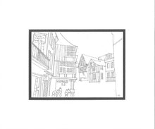 Load image into Gallery viewer, Line drawing of Dinan, Northern France