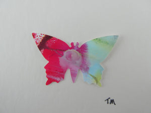 One Pink and Turquoise butterfly B18