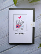 Load image into Gallery viewer, Hand drawn Greetings Card of 2 Best friends
